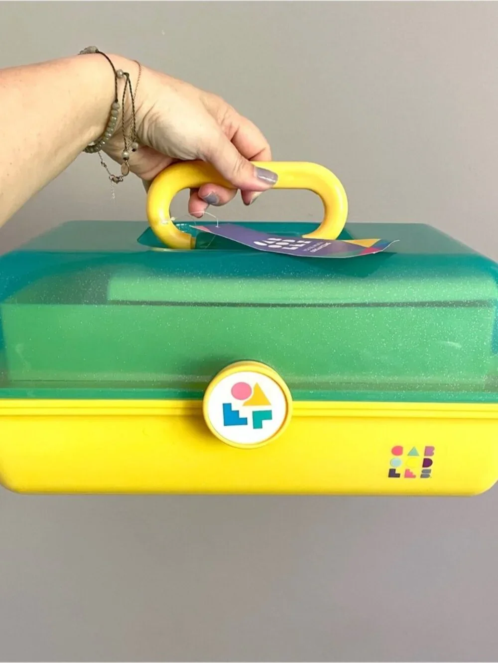 Caboodles Green / Yellow On-The-Go Girl Plastic Makeup Case - New with Tags!